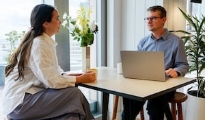 manager and employee check in