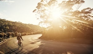 person on cycling holiday