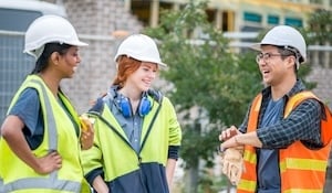 happy workers take a break