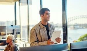 Worker in a Sydney office